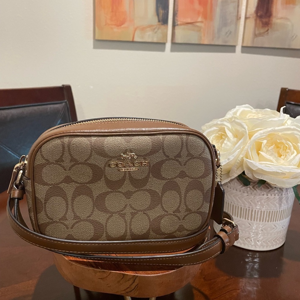Coach Mini Jamie Camera Bag in Signature Canvas NWOT